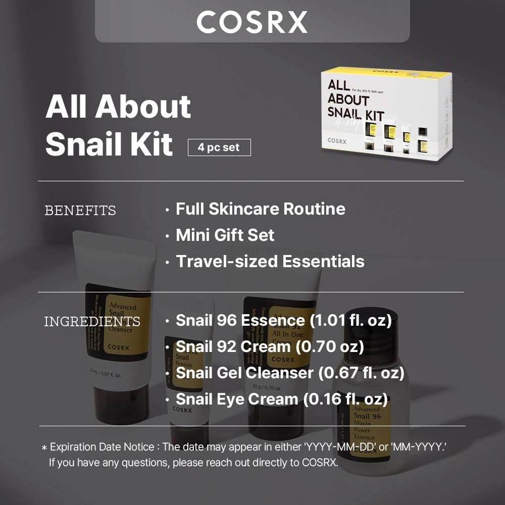 All Snail Kit Hydrating Serum Cream Cleanser and Eye Care From Korea Korean Skin Care Cosmetics Wholesale for Face