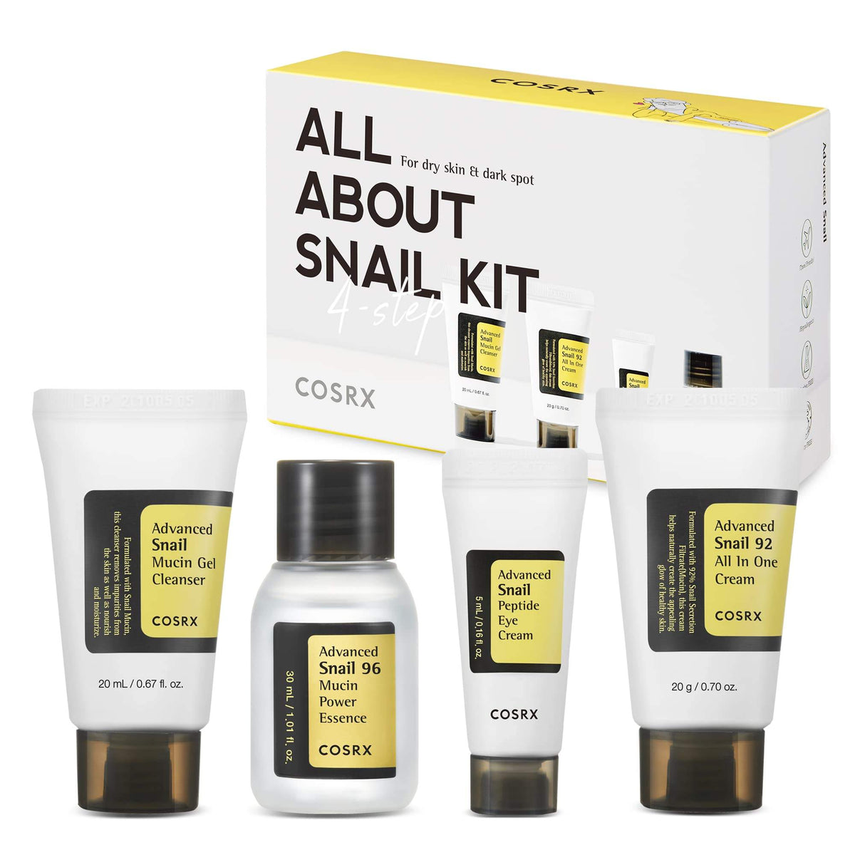 All Snail Kit Hydrating Serum Cream Cleanser and Eye Care From Korea Korean Skin Care Cosmetics Wholesale for Face